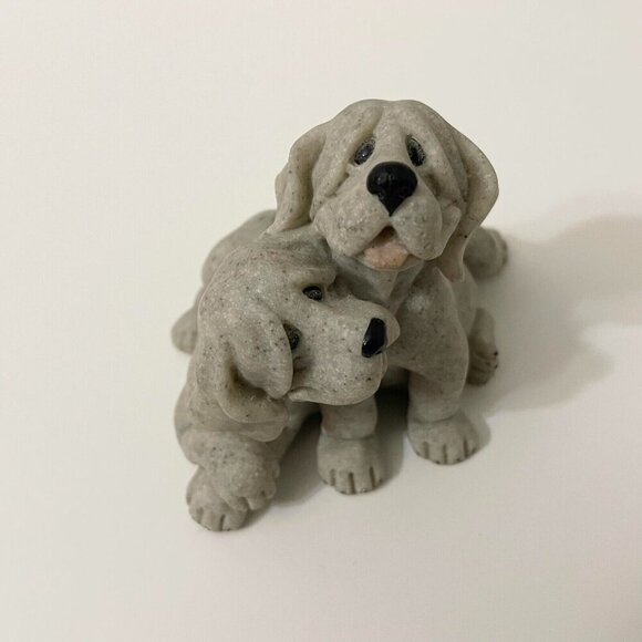 Vintage 2001 Quarry Critters Dog Figurine Pebbles And Patch Dogs - Picture 6 of 16